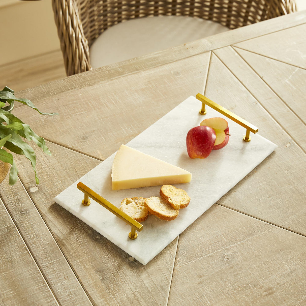 Napa White Marble/Gold VIENNA SERVING TRAY