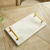 Napa White Marble/Gold VIENNA SERVING TRAY
