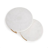 Napa White Marble/Gold VIENNA SERVING STANDS, SET OF 2