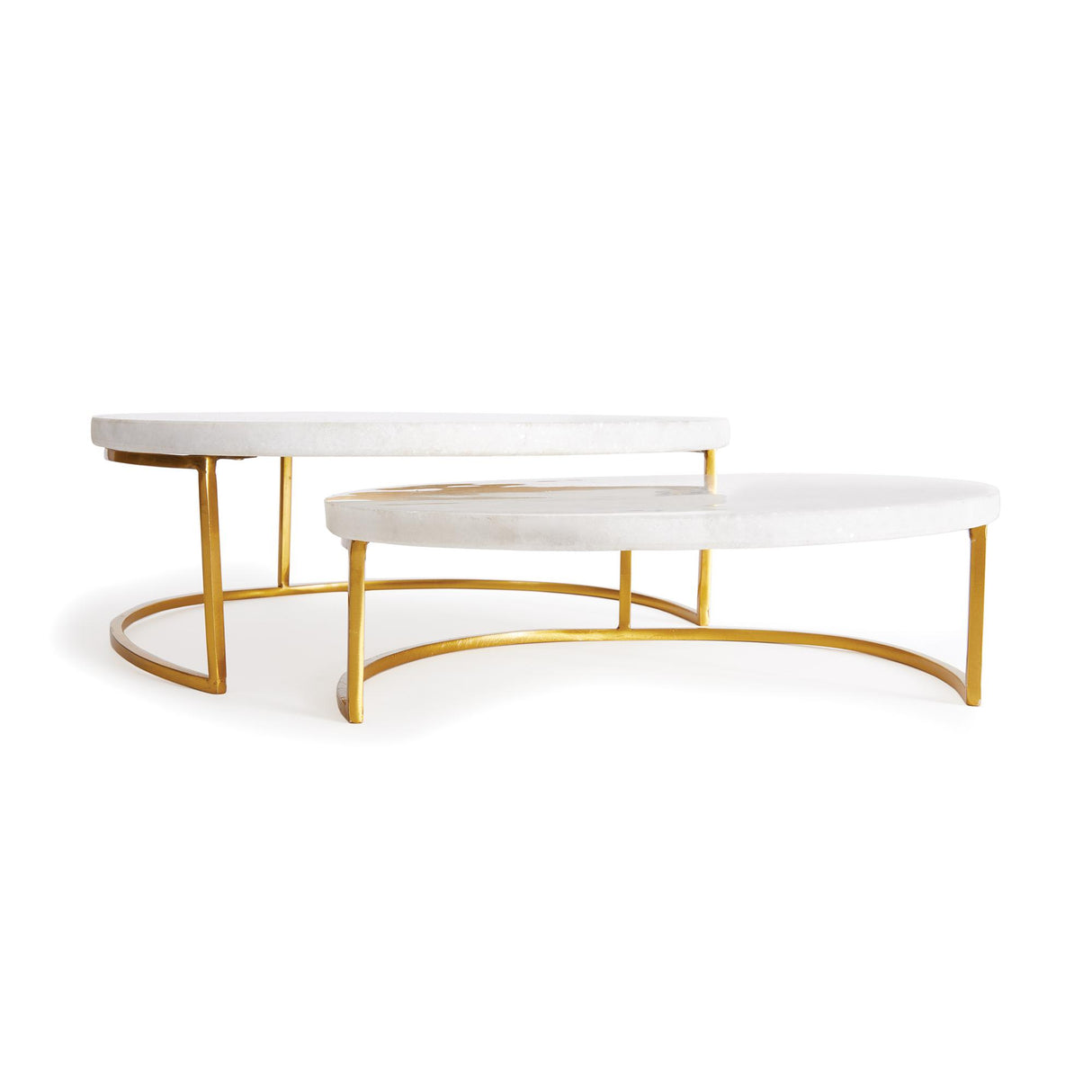 Napa White Marble/Gold VIENNA SERVING STANDS, SET OF 2