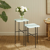 Napa Icy Blue KENZIE SQUARE TABLES, SET OF 2