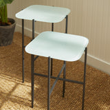 Napa Icy Blue KENZIE SQUARE TABLES, SET OF 2