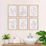 Napa  BOTANICALS IN BLUSH PRINTS, SET OF 6