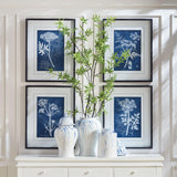 Napa Includes mat CYANOTYPE QUEEN ANNES LACE PRINTS, SET OF 4