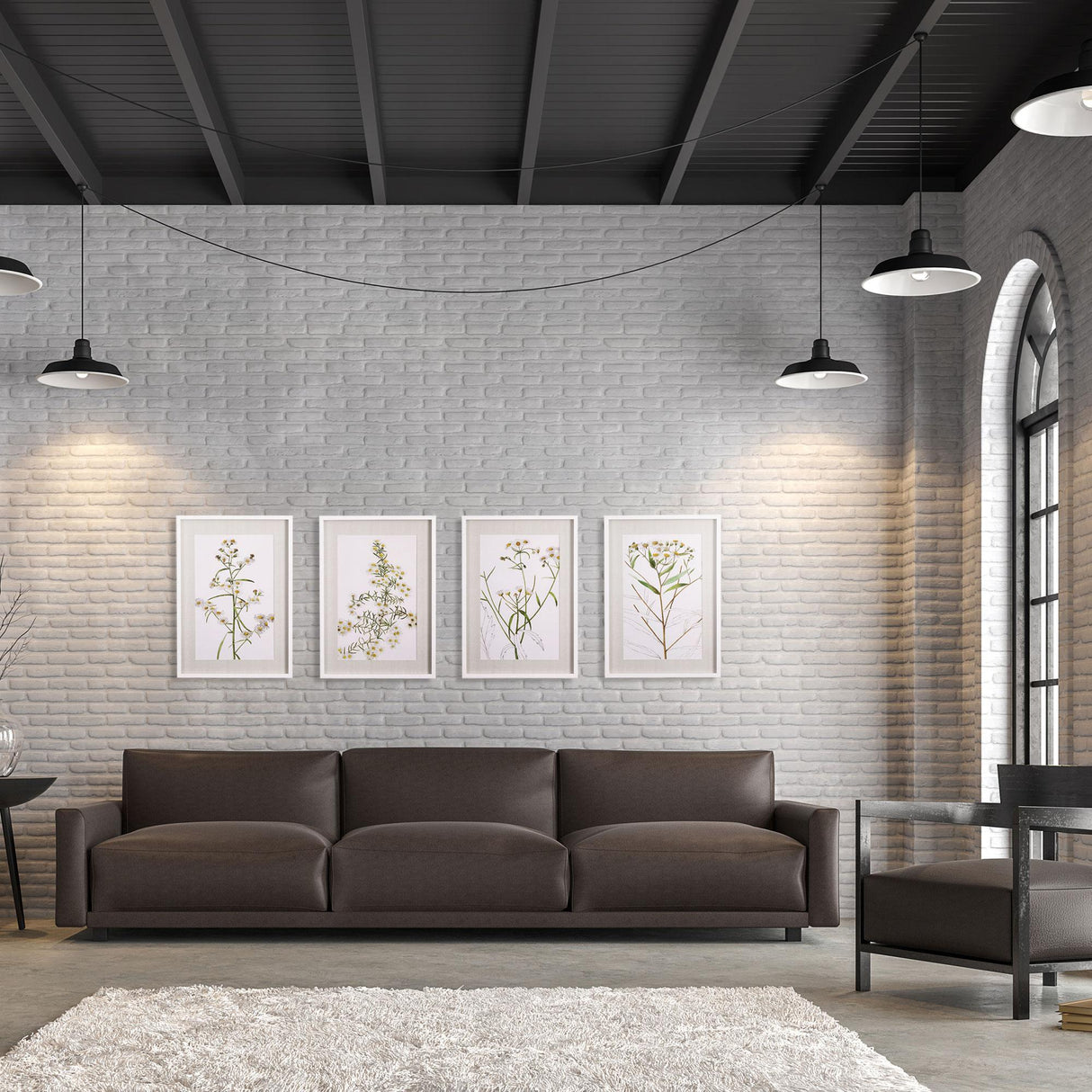 Napa Includes mat DAISY PRINTS, SET OF 4