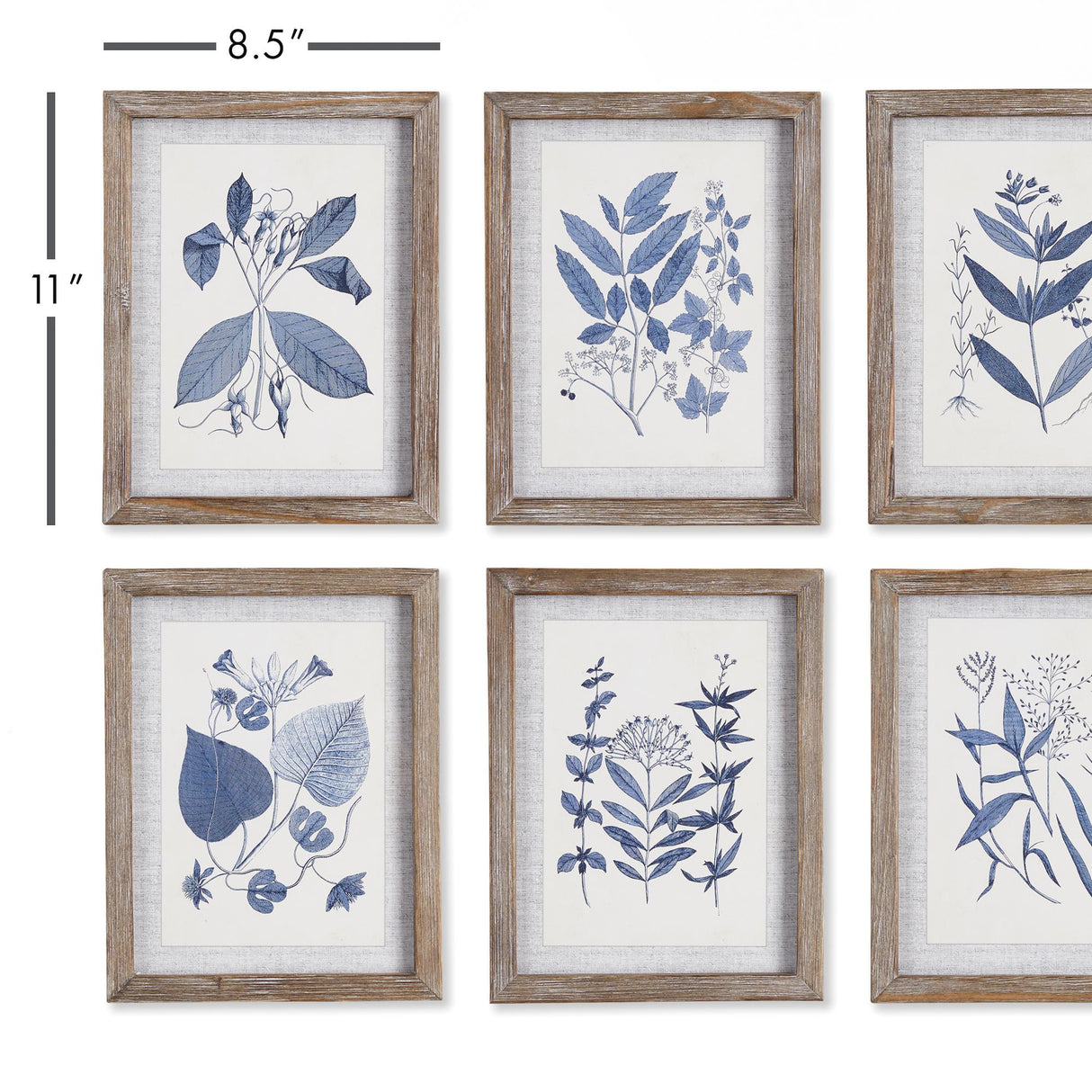 Napa Includes mat BLUE LEAF PETITE PRINTS, SET OF 6