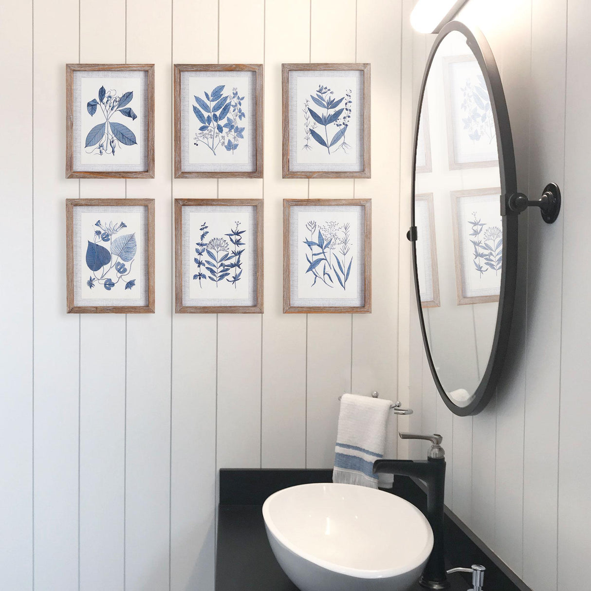 Napa Includes mat BLUE LEAF PETITE PRINTS, SET OF 6