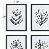 Napa Includes mat SKETCHED LEAF PRINTS, SET OF 4