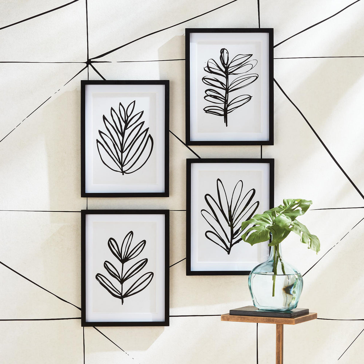 Napa Includes mat SKETCHED LEAF PRINTS, SET OF 4