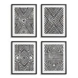 Napa Includes mat ACHROMATIC GEOMETRIC PRINTS, SET OF 4