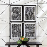 Napa Includes mat ACHROMATIC GEOMETRIC PRINTS, SET OF 4