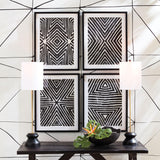 Napa Includes mat ACHROMATIC GEOMETRIC PRINTS, SET OF 4