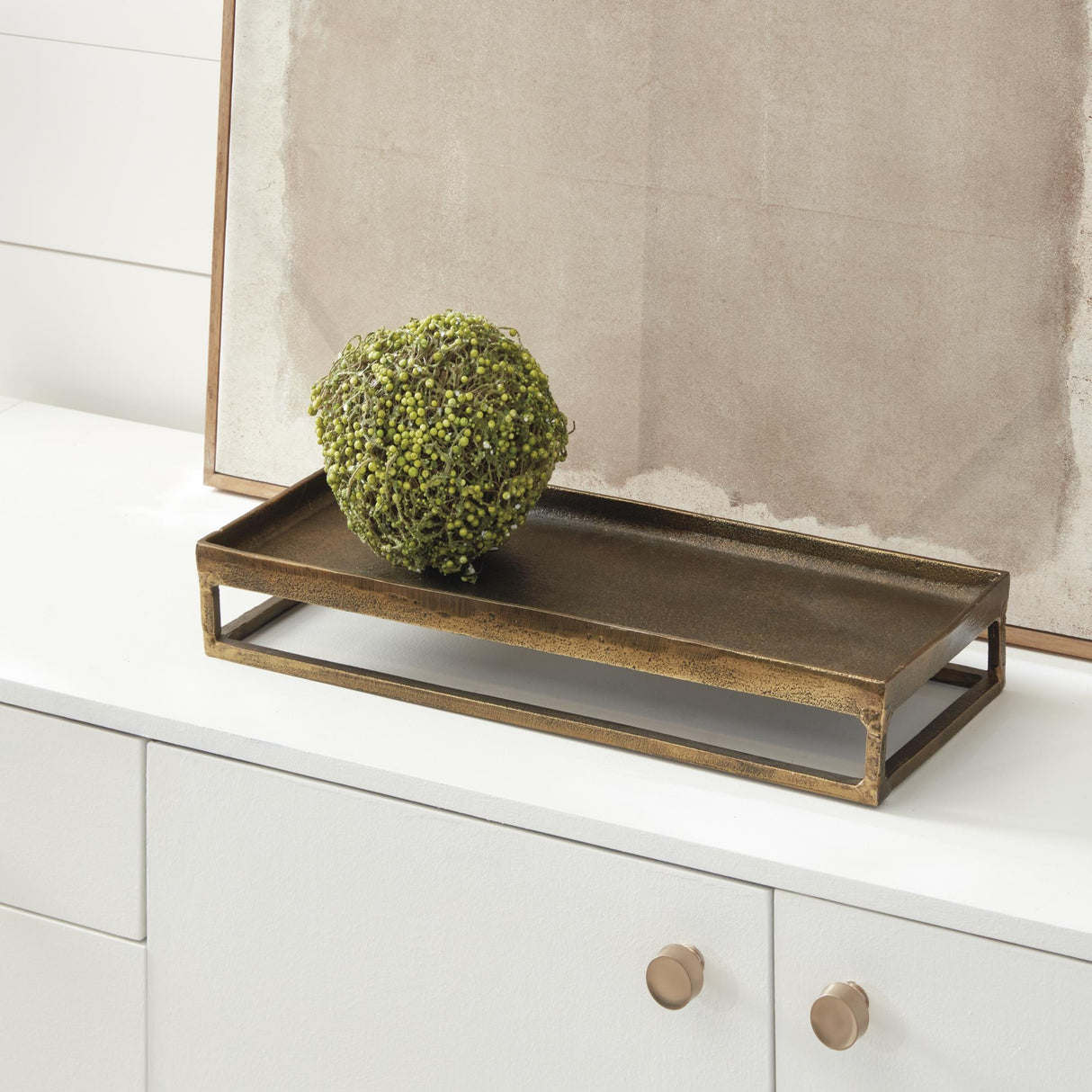 Napa Antique Brass CABOT RAISED RECTANGULAR TRAY