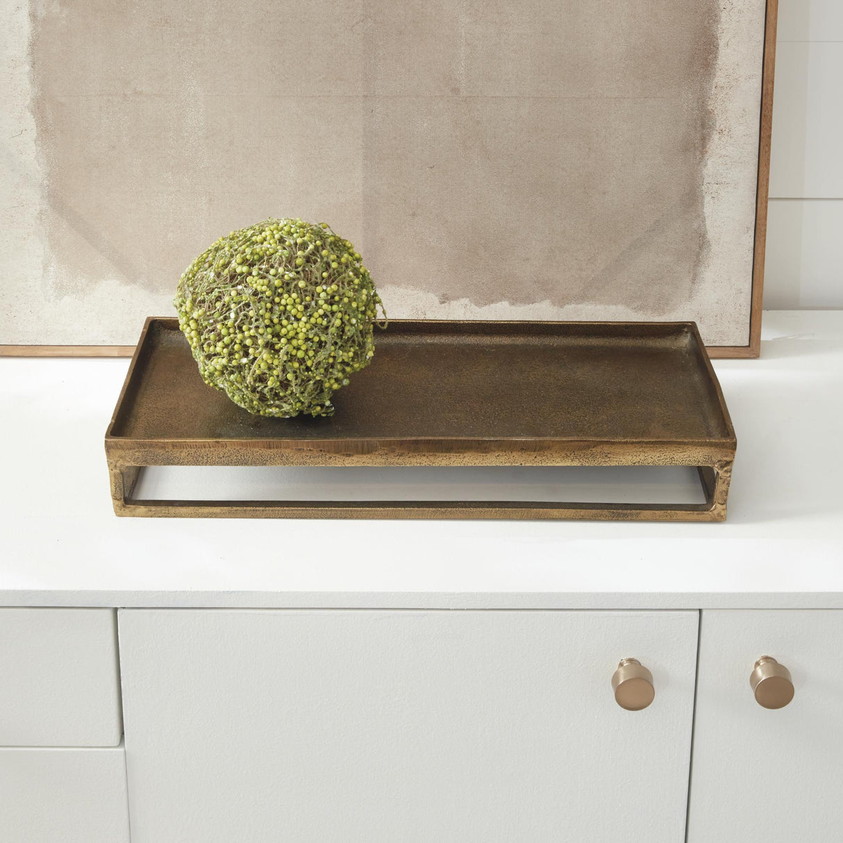 Napa Antique Brass CABOT RAISED RECTANGULAR TRAY