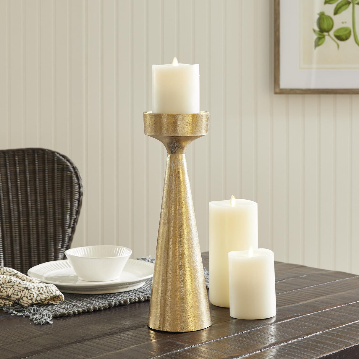 Napa White Ash Gold FLORENCE CANDLE STAND LARGE