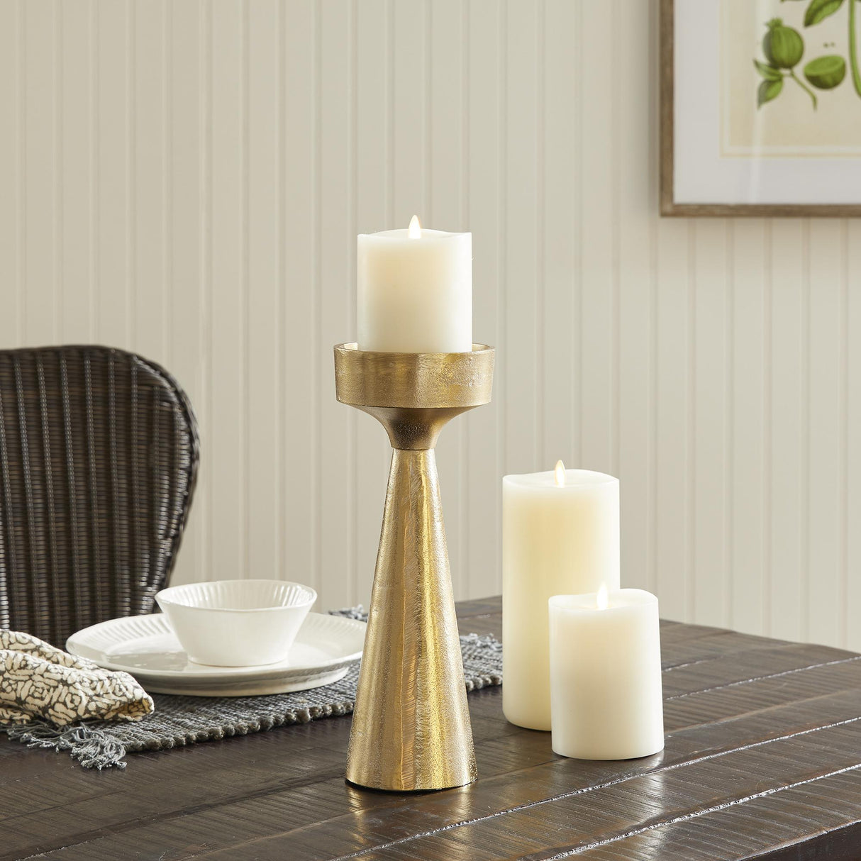 Napa White Ash Gold FLORENCE CANDLE STAND SMALL