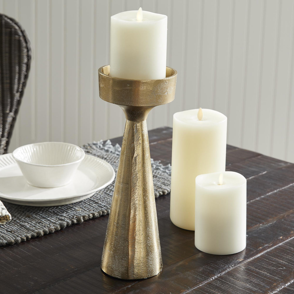 Napa White Ash Gold FLORENCE CANDLE STAND SMALL