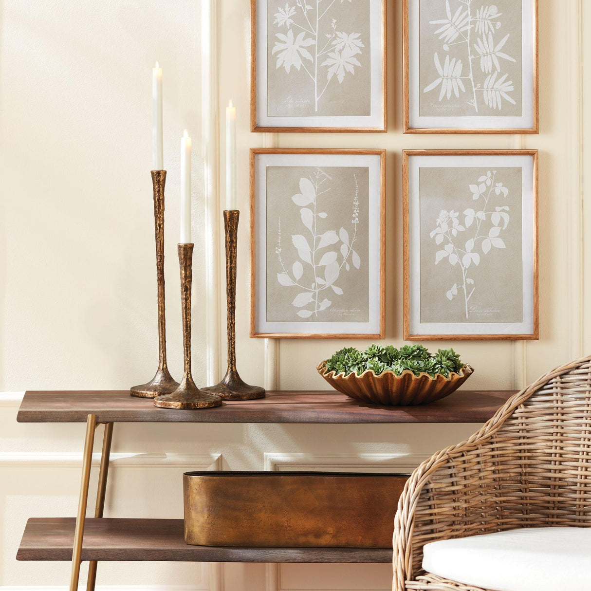 Napa Antique Brass BURKE TAPER HOLDERS, SET OF 3