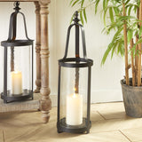 Napa Black Bronze/Hammered Glass EDWIN LANTERN LARGE