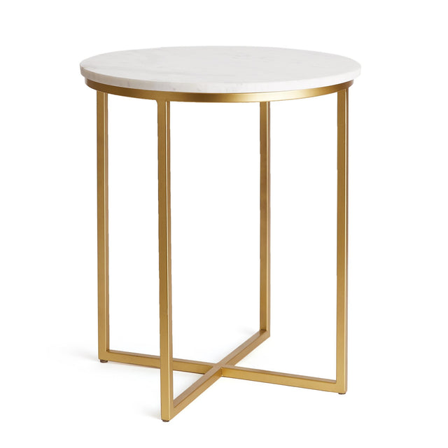 Napa White Marble/Brass AVELINE TABLE