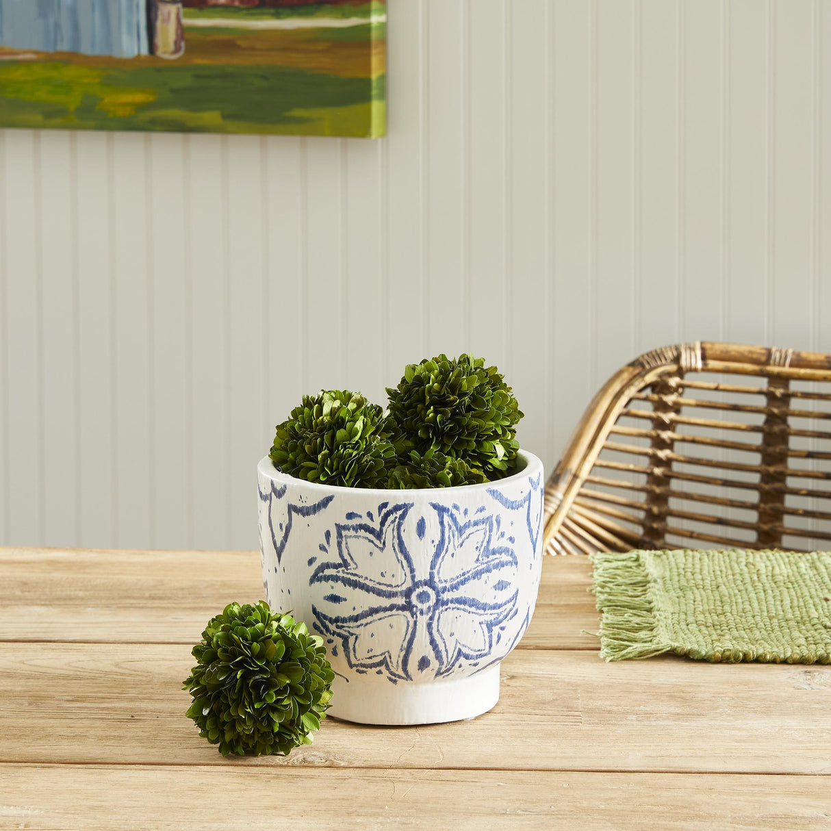 Napa White/Blue TERRASSA CACHEPOT