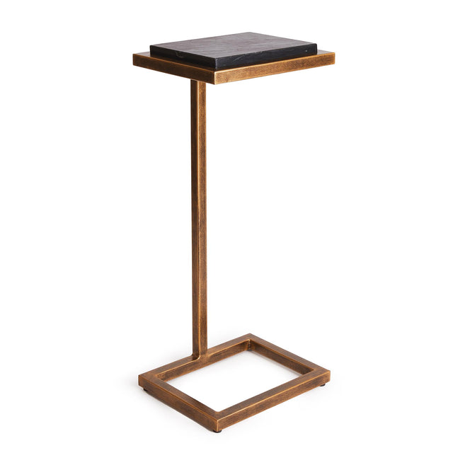 Napa Antique Brass/Black Marble WINSTON ACCENT TABLE