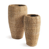 Napa Natural SEAGRASS TALL ROUND PLANTERS, SET OF 2