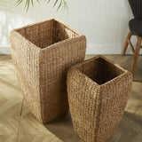 Napa Natural SEAGRASS TALL SQUARE PLANTERS, SET OF 2
