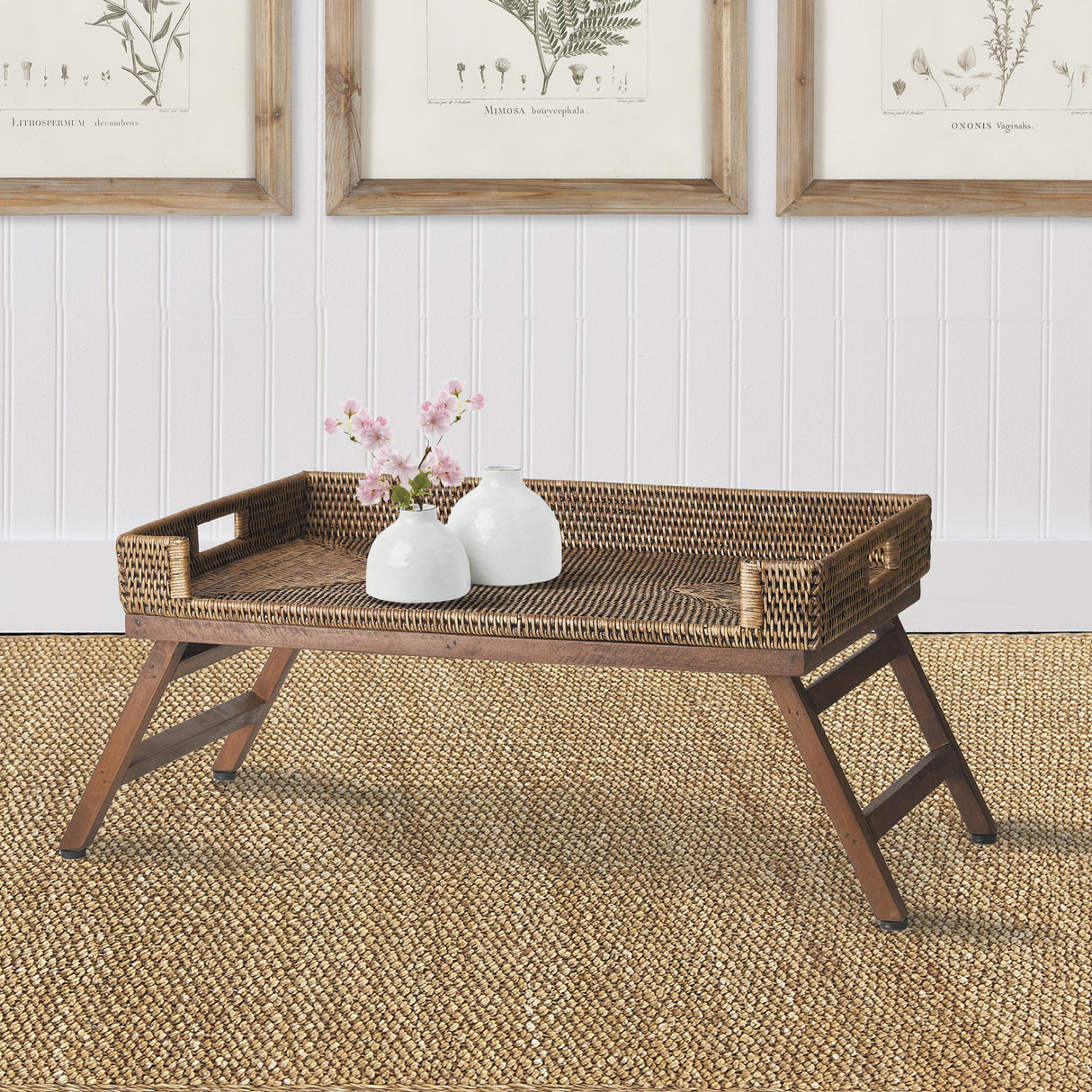 Napa Warm Brown BURMA RATTAN LAP TRAY TABLE