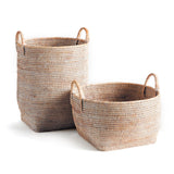 Napa Whitewash BURMA RATTAN ORCHARD BASKETS, SET OF 2