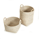 Napa Whitewash BURMA RATTAN ORCHARD BASKETS, SET OF 2