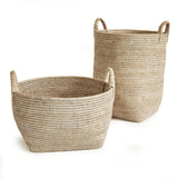 Napa Whitewash BURMA RATTAN ORCHARD BASKETS, SET OF 2