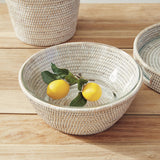 Napa Whitewash BURMA RATTAN SERVING BOWL 10.75"