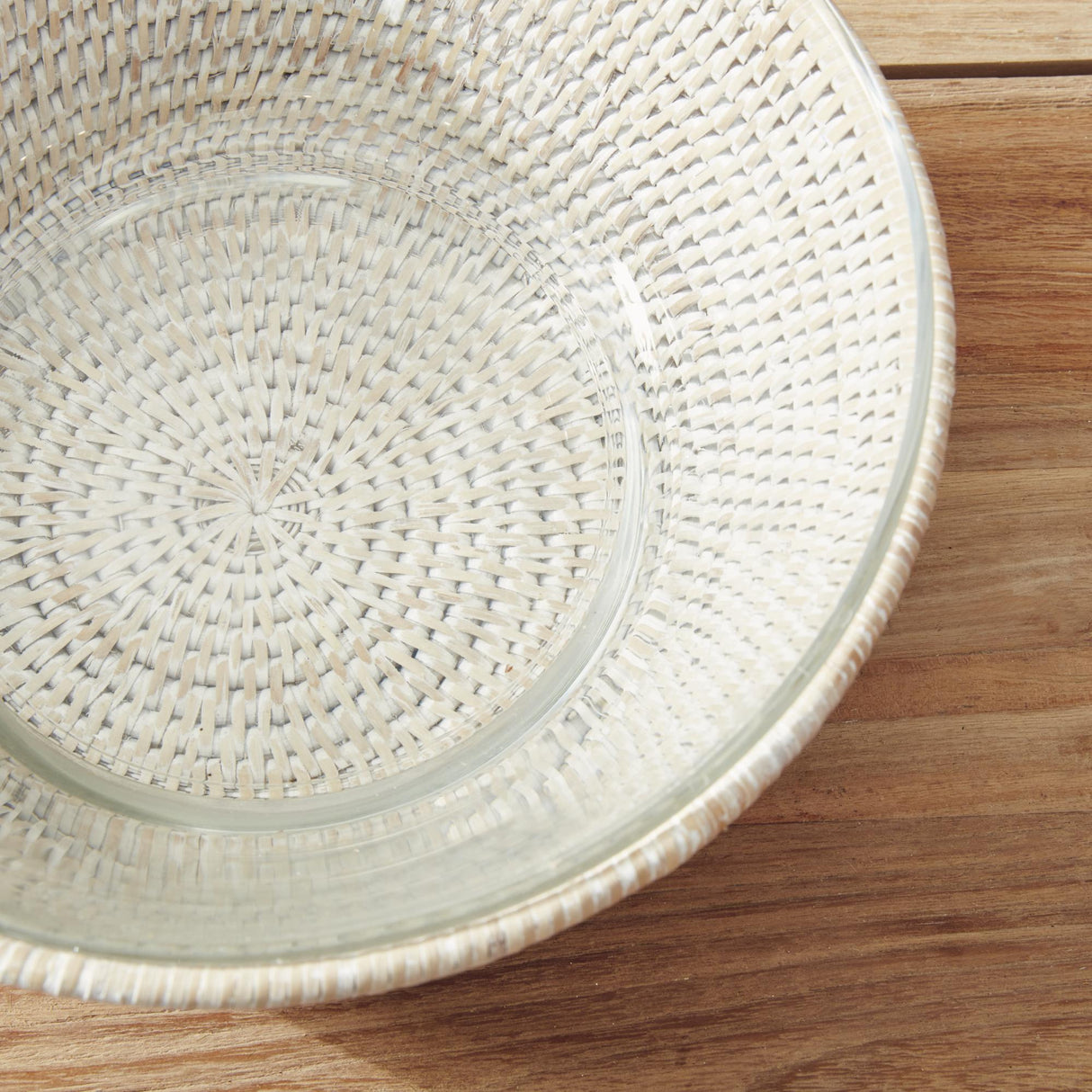 Napa Whitewash BURMA RATTAN SERVING BOWL 10.75"