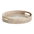 Napa Whitewash BURMA RATTAN ROUND SERVING TRAY