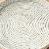 Napa Whitewash BURMA RATTAN ROUND SERVING TRAY