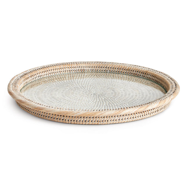 Napa Whitewash BURMA RATTAN SERVING PLATTER