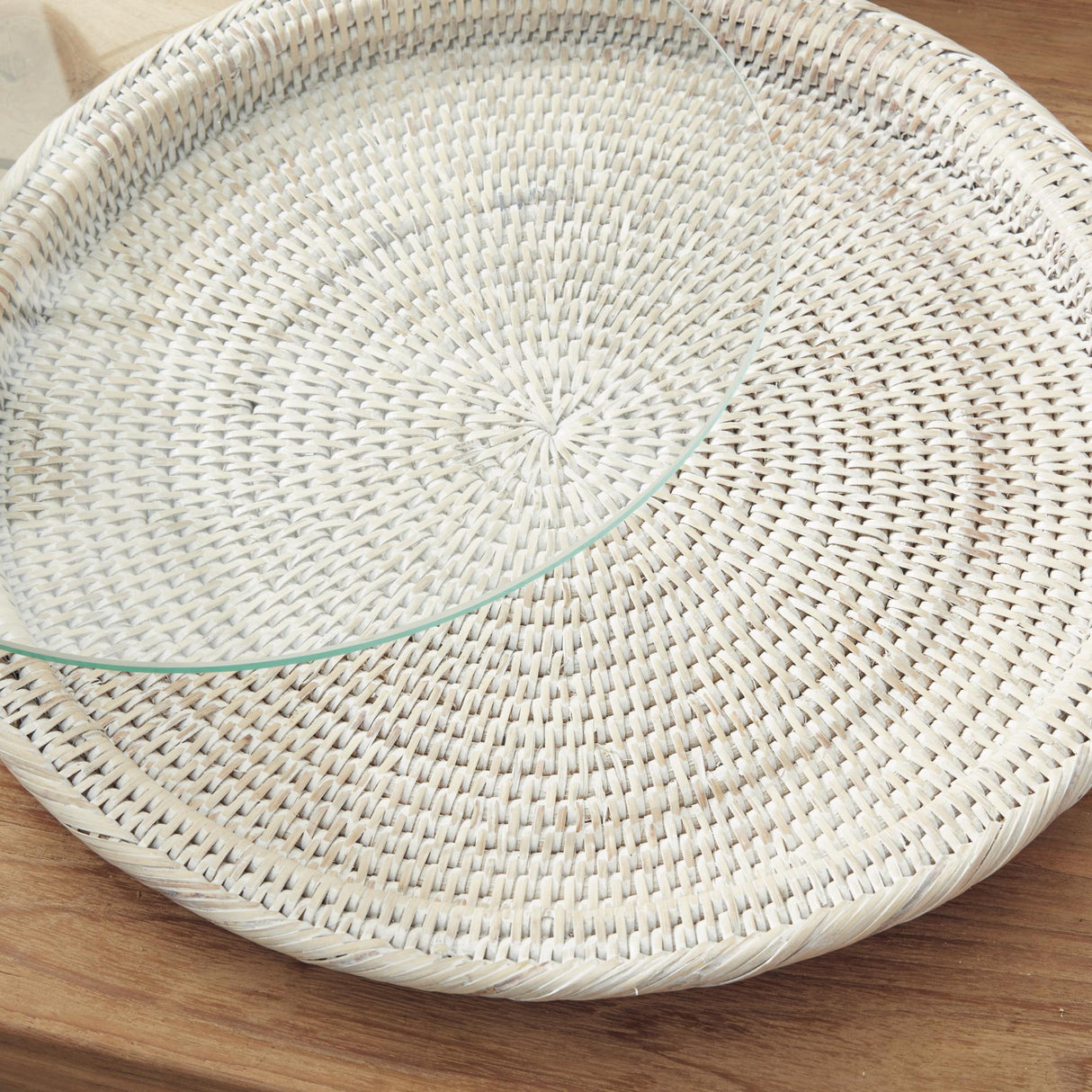 Napa Whitewash BURMA RATTAN SERVING PLATTER