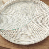 Napa Whitewash BURMA RATTAN SERVING PLATTER