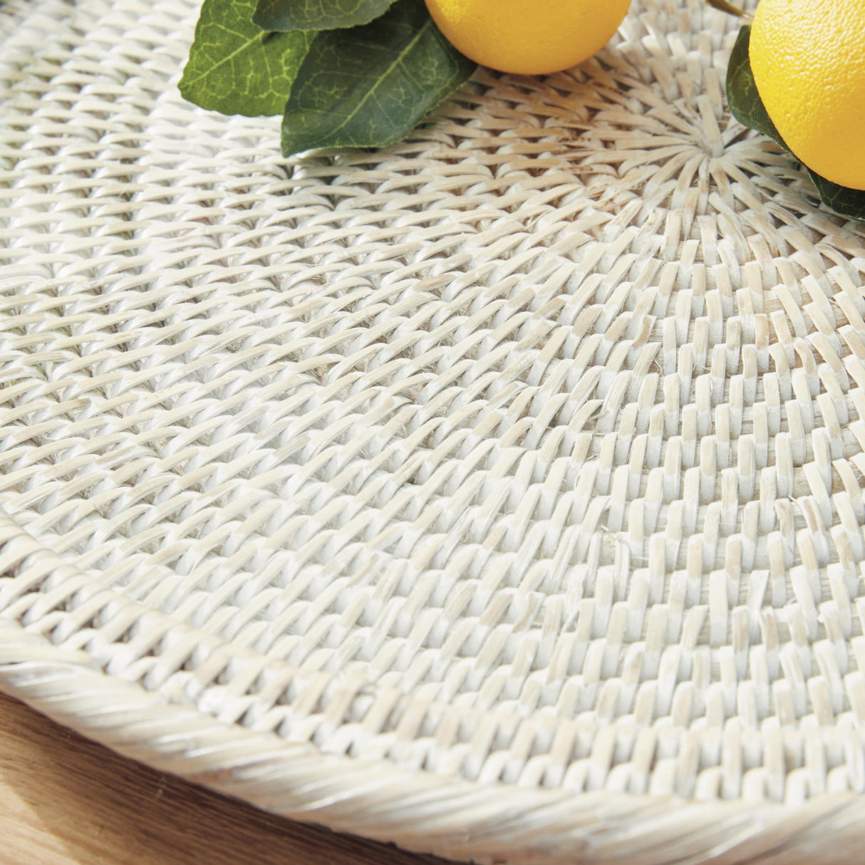 Napa Whitewash BURMA RATTAN SERVING PLATTER