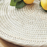 Napa Whitewash BURMA RATTAN SERVING PLATTER
