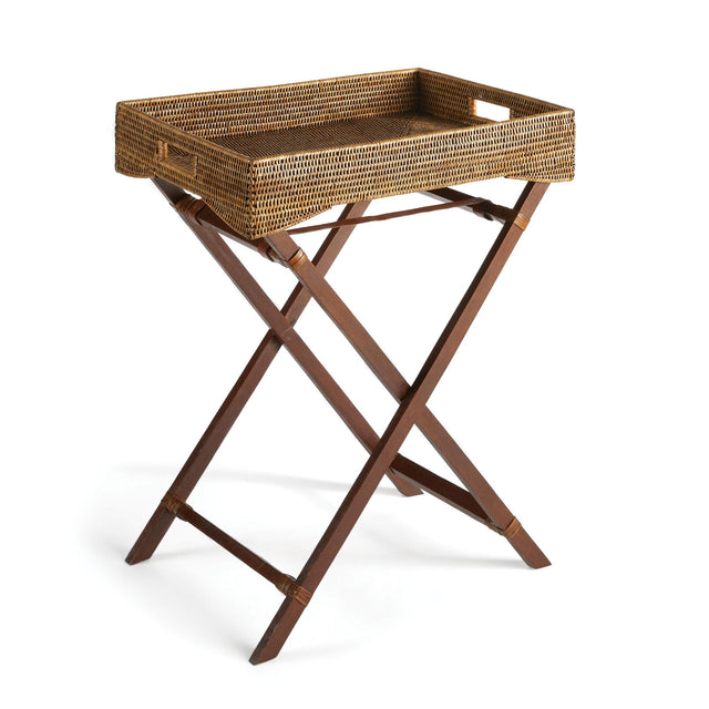 Napa Warm Brown BURMA RATTAN BUTLER TRAY TABLE