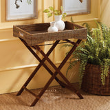 Napa Warm Brown BURMA RATTAN BUTLER TRAY TABLE