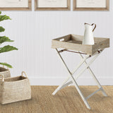 Napa Whitewash BURMA RATTAN BUTLER TRAY TABLE