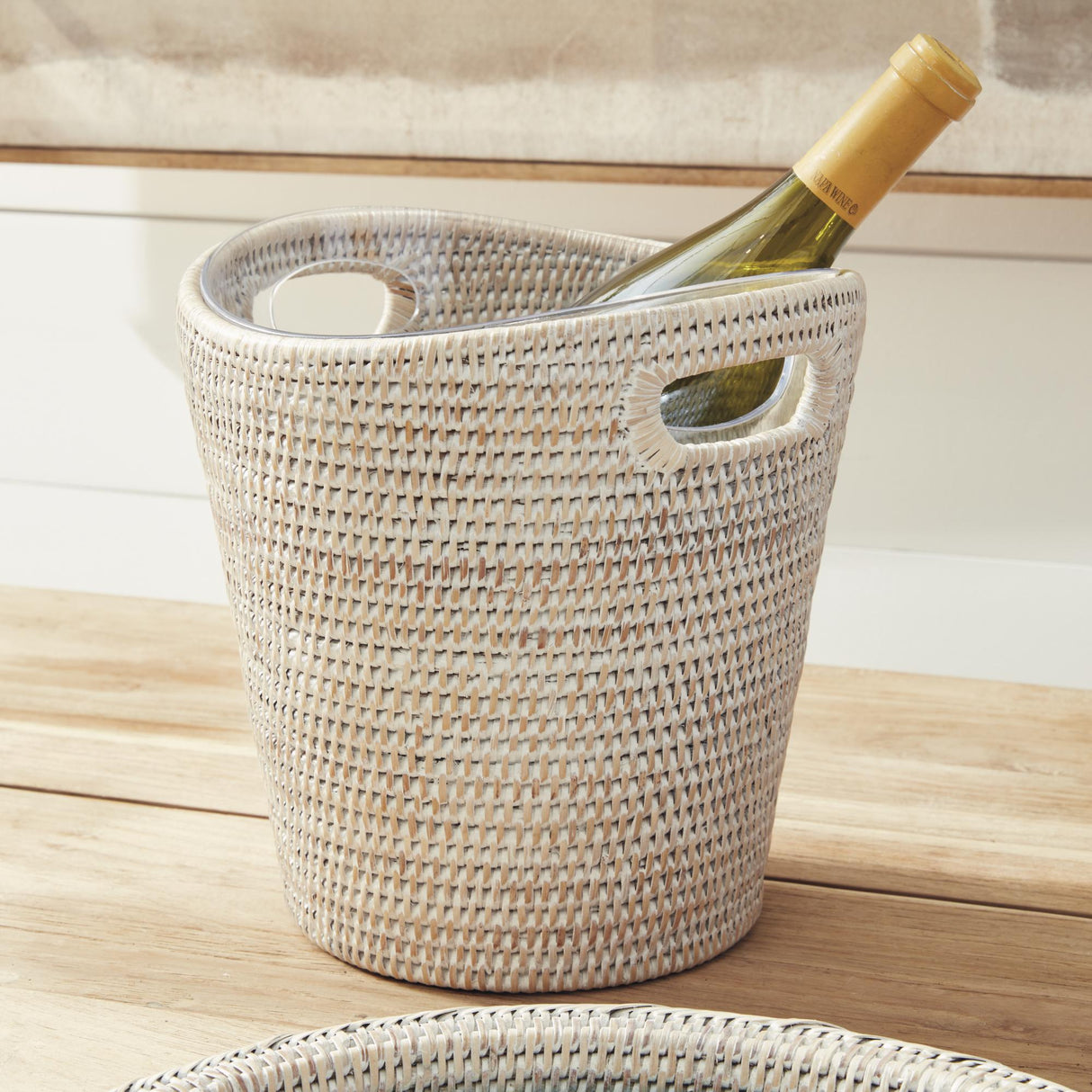 Napa Whitewash BURMA RATTAN BEVERAGE TUB SMALL