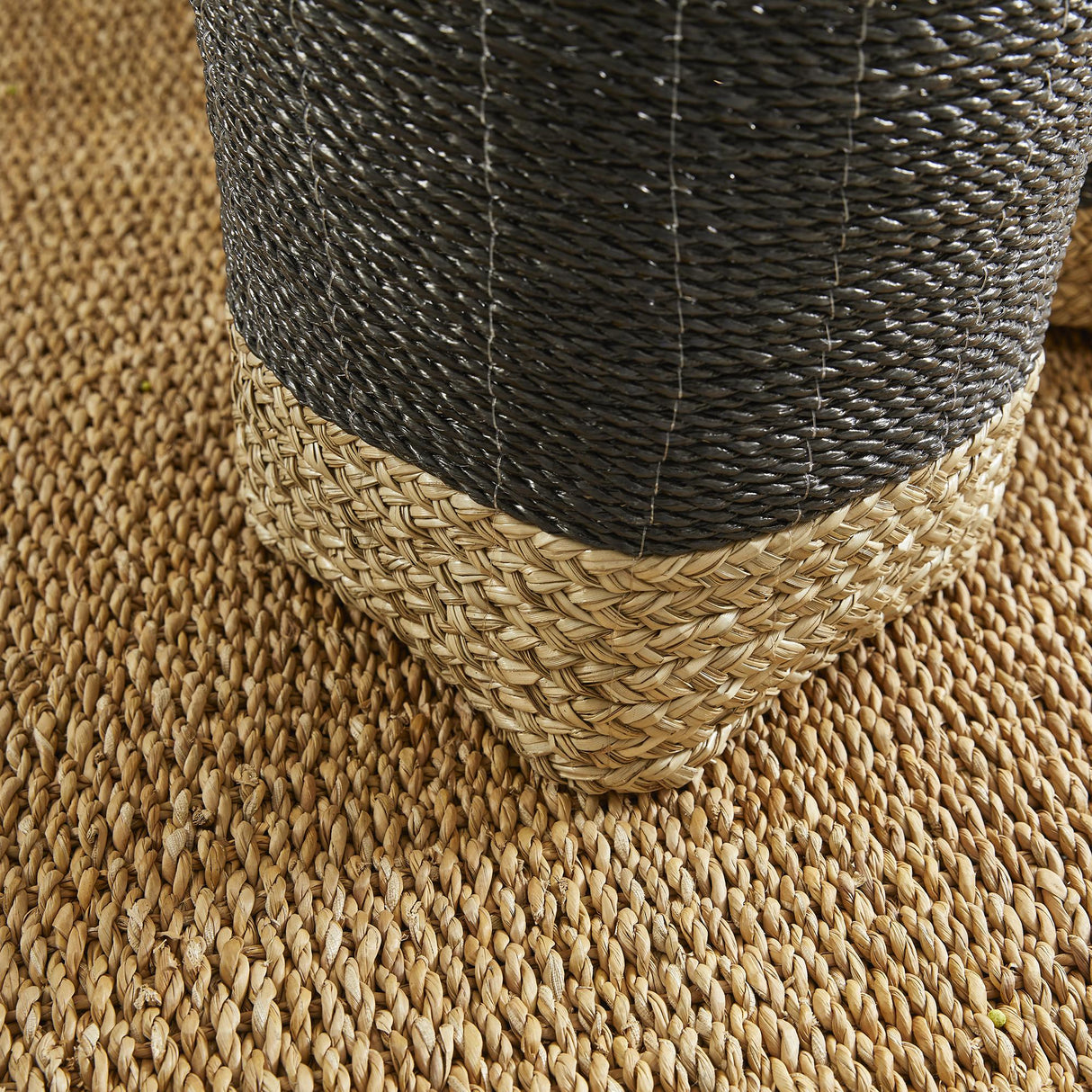 Napa Black/Natural MADURA MARKET BASKETS, SET OF 3