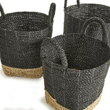 Napa Black/Natural MADURA MARKET BASKETS, SET OF 3