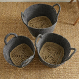 Napa Black/Natural MADURA MARKET BASKETS, SET OF 3