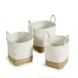Napa White/Natural MADURA MARKET BASKETS, SET OF 3