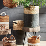 Napa Black/Natural MADURA HAMPER BASKETS, SET OF 2